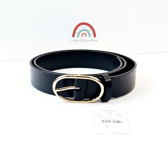New! J. Crew Oval Buckle Leather Belt - Picture 3 of 10